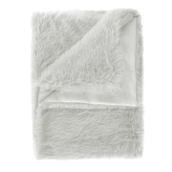 heckett & lane Plaid Perle Silver Grey - Fake Fur
