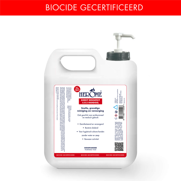 herôme Direct Desinfect Handgel parfum vrij 10L voordeelverpakking - navulstation