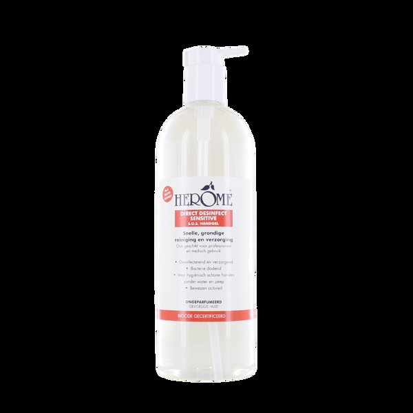 herôme Direct Desinfect parfum vrij Handgel literfles met pomp 1000ml herôme Direct Desinfect parfum vrij Handgel literfles met pomp 1000ml