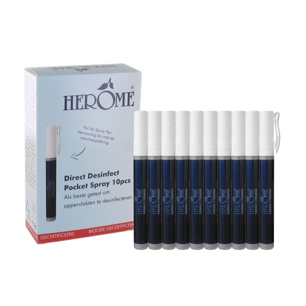 herôme Direct Desinfect Refillable Pocket Spray voordeelverpakking - 10 stuks