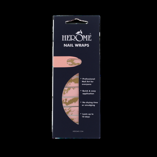 herôme Nail Wraps - Pink & Gold Marble