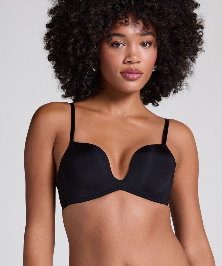hkmx Voorgevormde push-up beugel bh Deep-V - Zwart