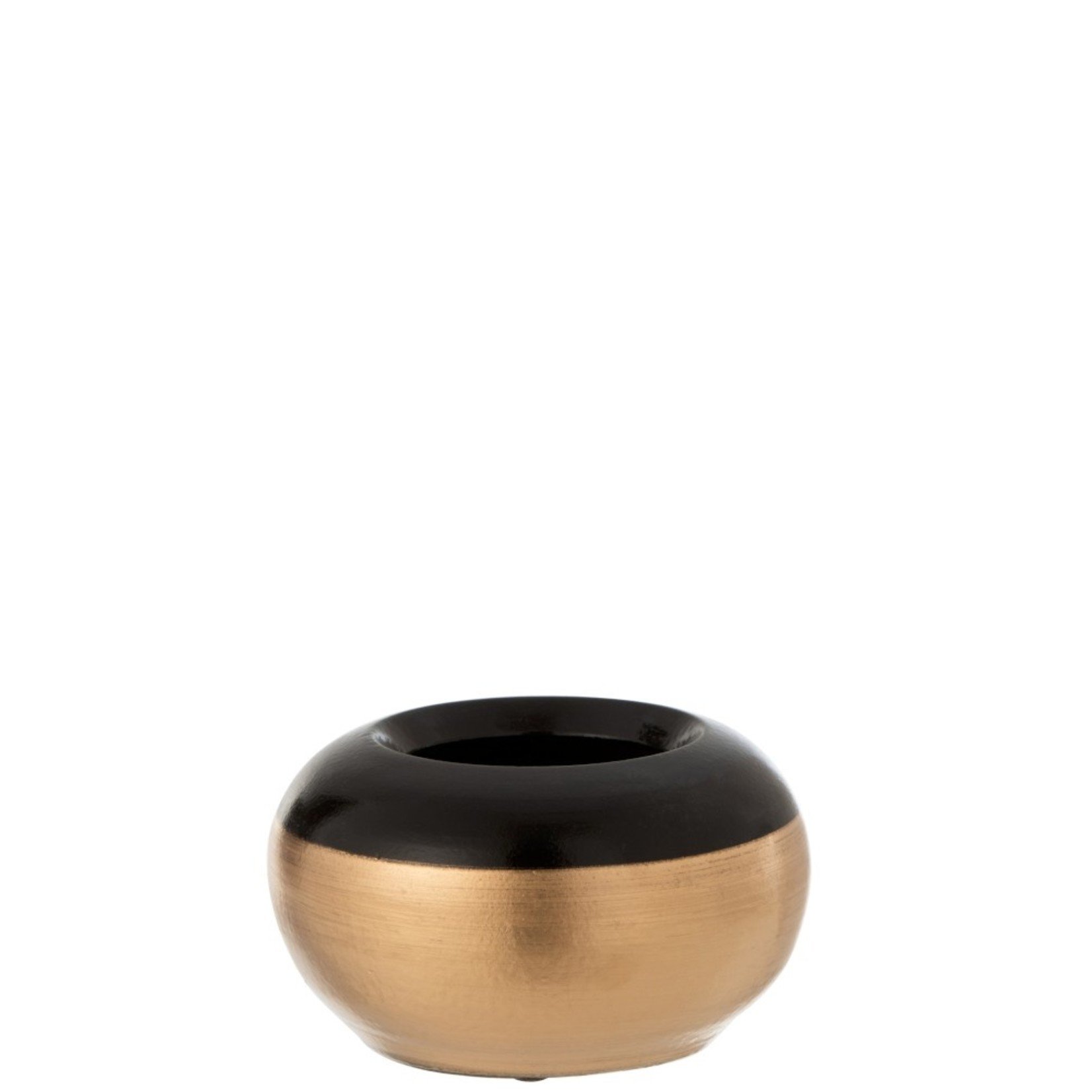 homedecoration Bloempot Rond Keramiek Zwart Goud - Small