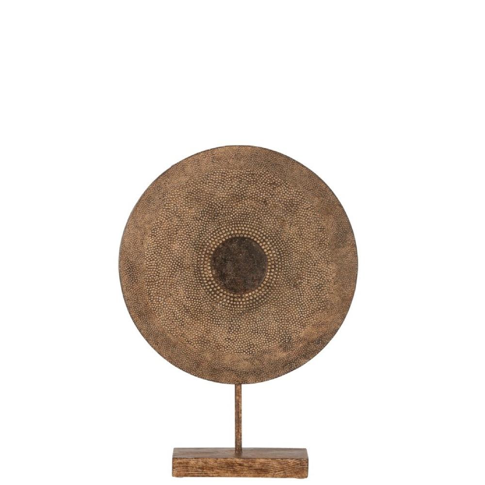 homedecoration Decoratie Cirkel Op Voet Relief Abstract Bruin - Medium
