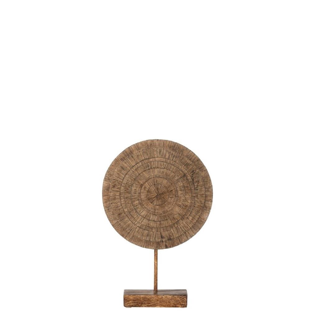homedecoration Decoratie Cirkel Op Voet Relief Abstract Bruin - Small