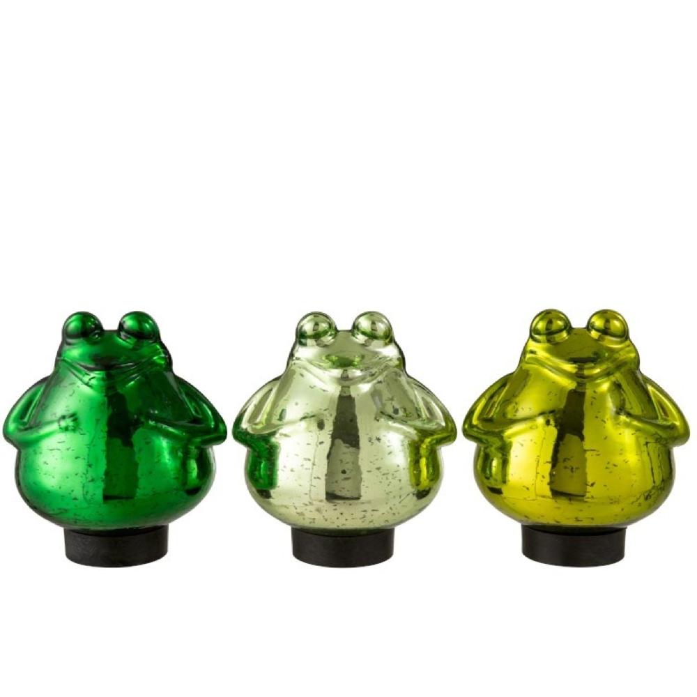 Homedecoration Decoratie Drijvende Kikkers Glas Mix Groen - Large