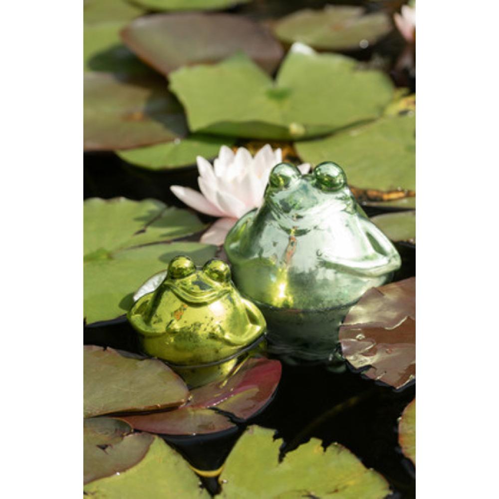 Homedecoration Decoratie Drijvende Kikkers Glas Mix Groen - Large