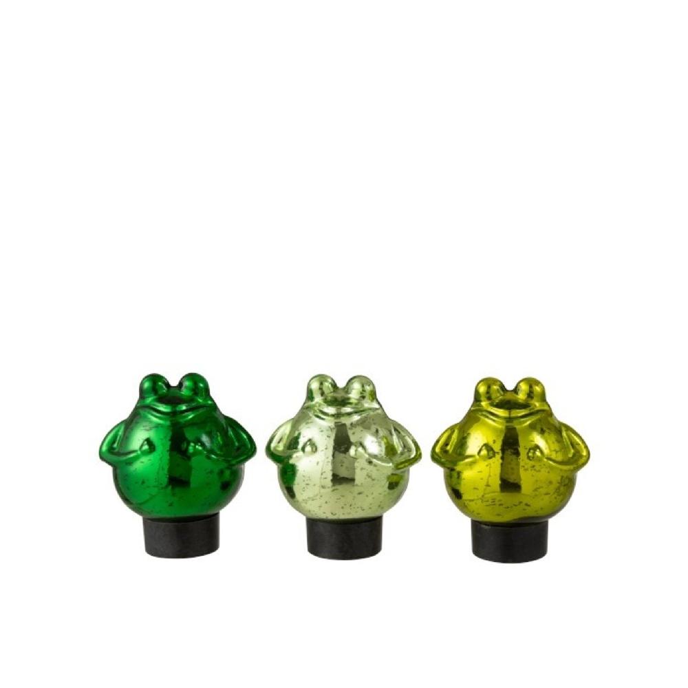 Homedecoration Decoratie Drijvende Kikkers Glas Mix Groen - Medium