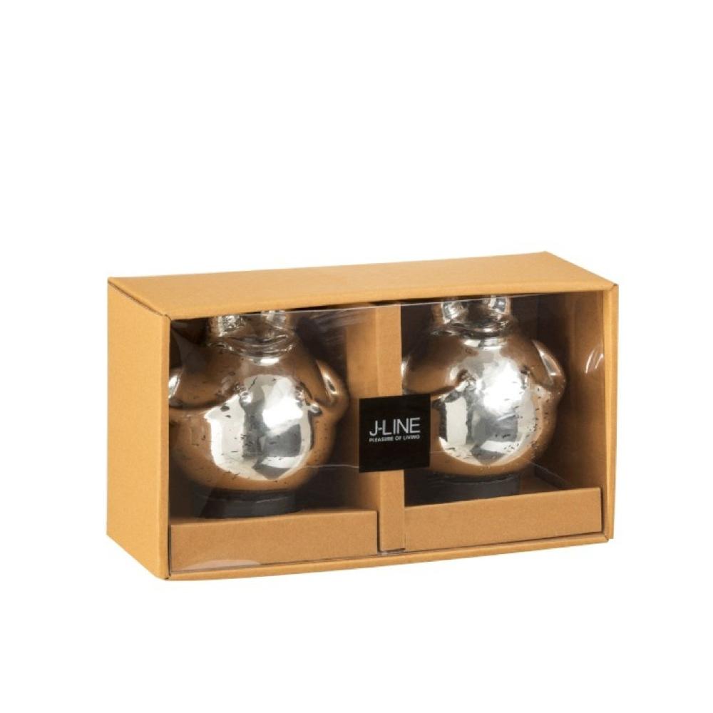 homedecoration Decoratie Drijvende Kikkers Glas Zilver - Medium