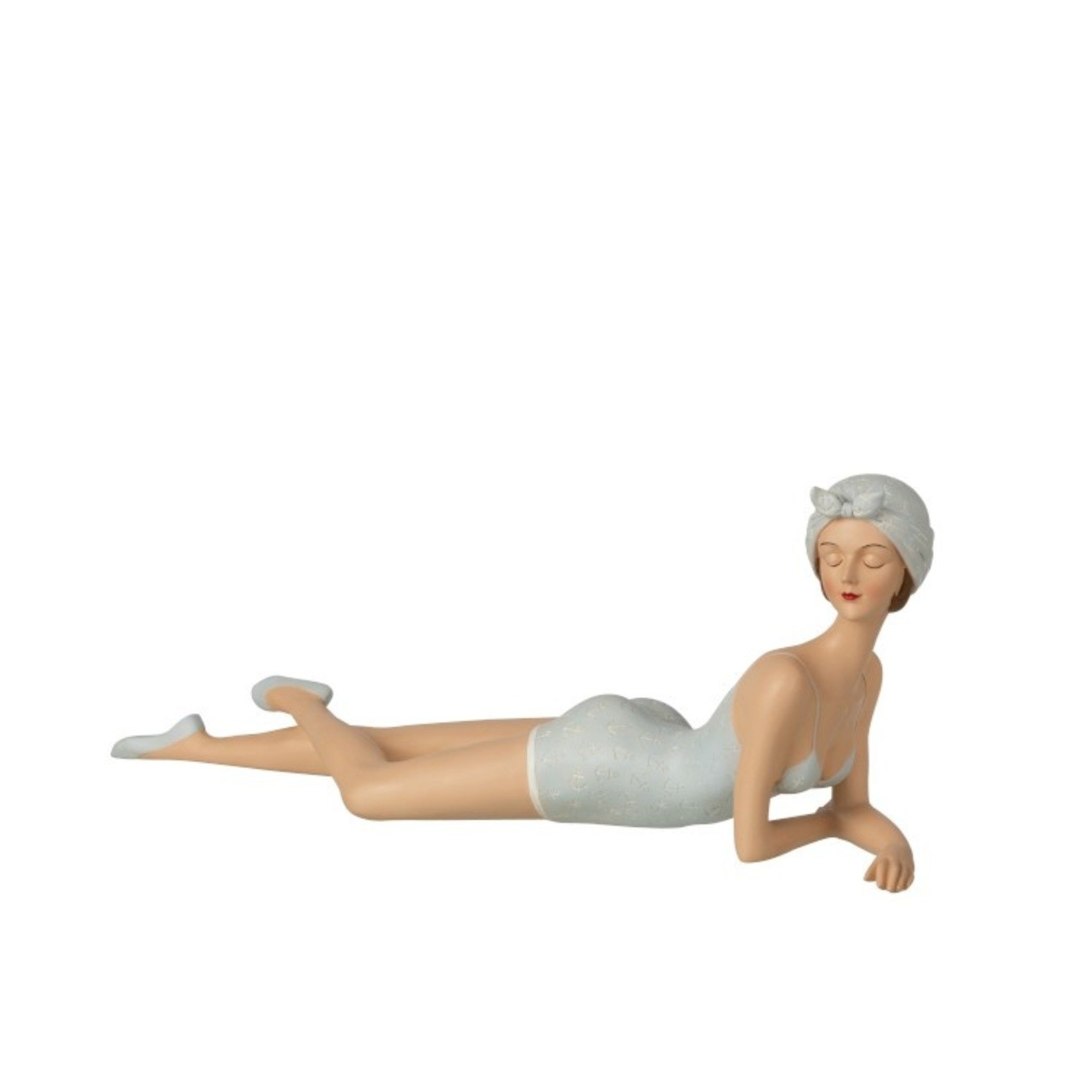 homedecoration Decoratie Figuur Liggend Jaren 60 Lichtblauw - Wit