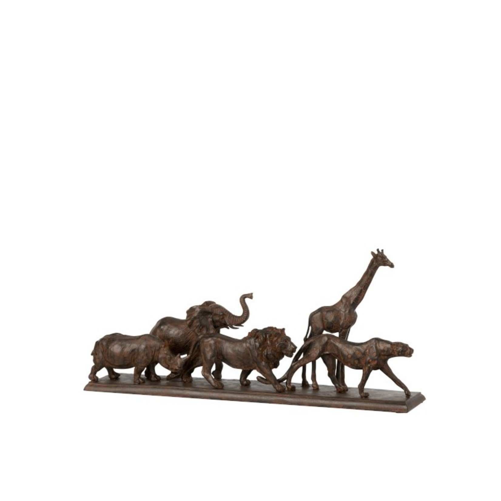 homedecoration Decoratie Figuur Safari Dieren Op Voet Poly Bruin - Small