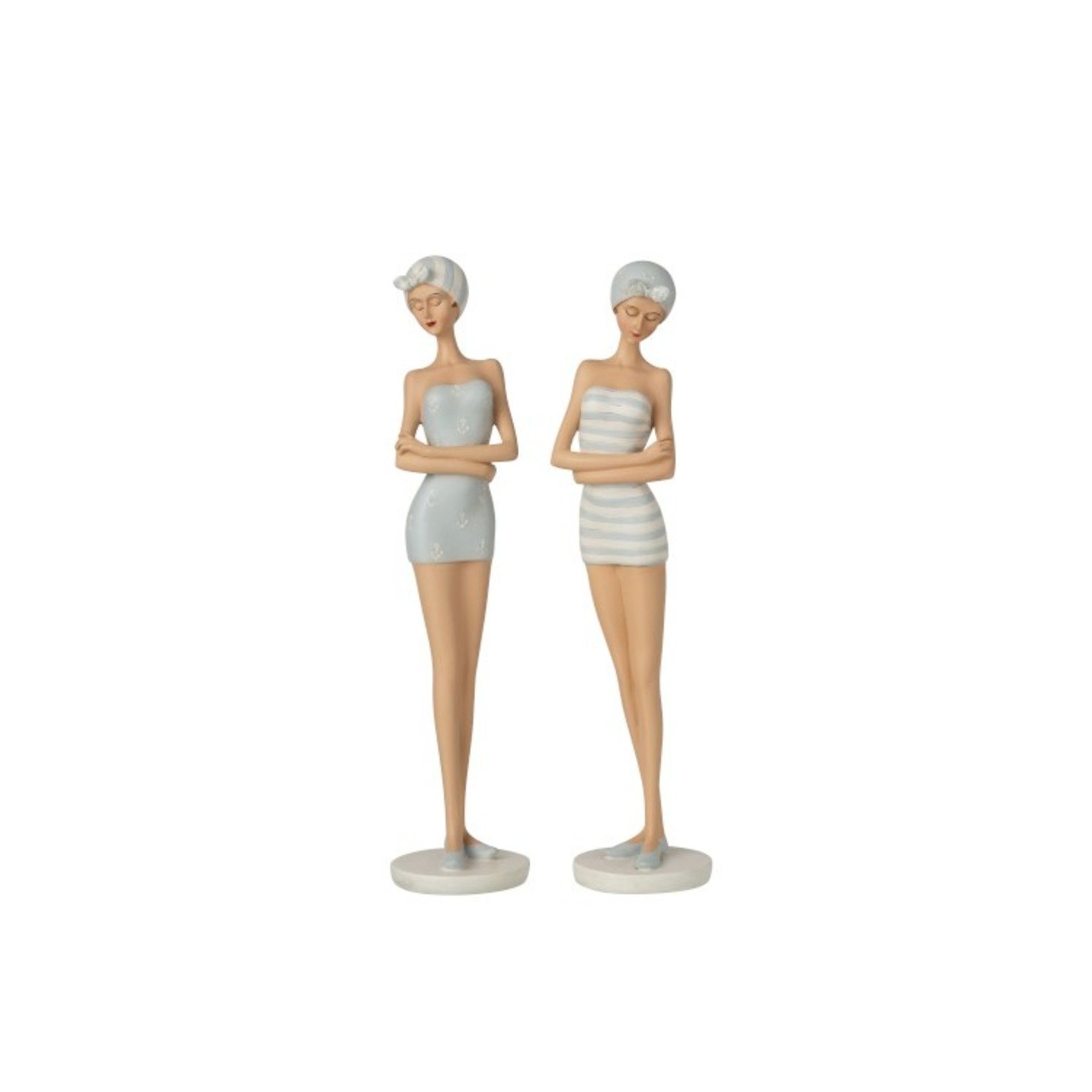 homedecoration Decoratie Figuur Vrouwen Bad Jurk Jaren 60 Lichtblauw - Wit