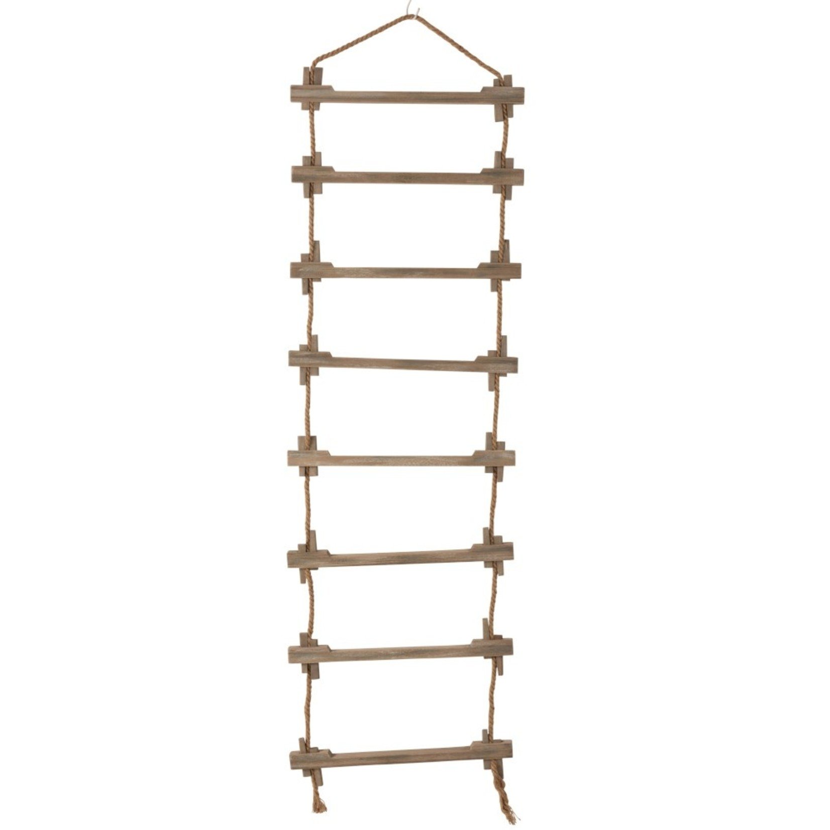 homedecoration Decoratie Wandladder Hout Jute Natuurlijk - Bruin