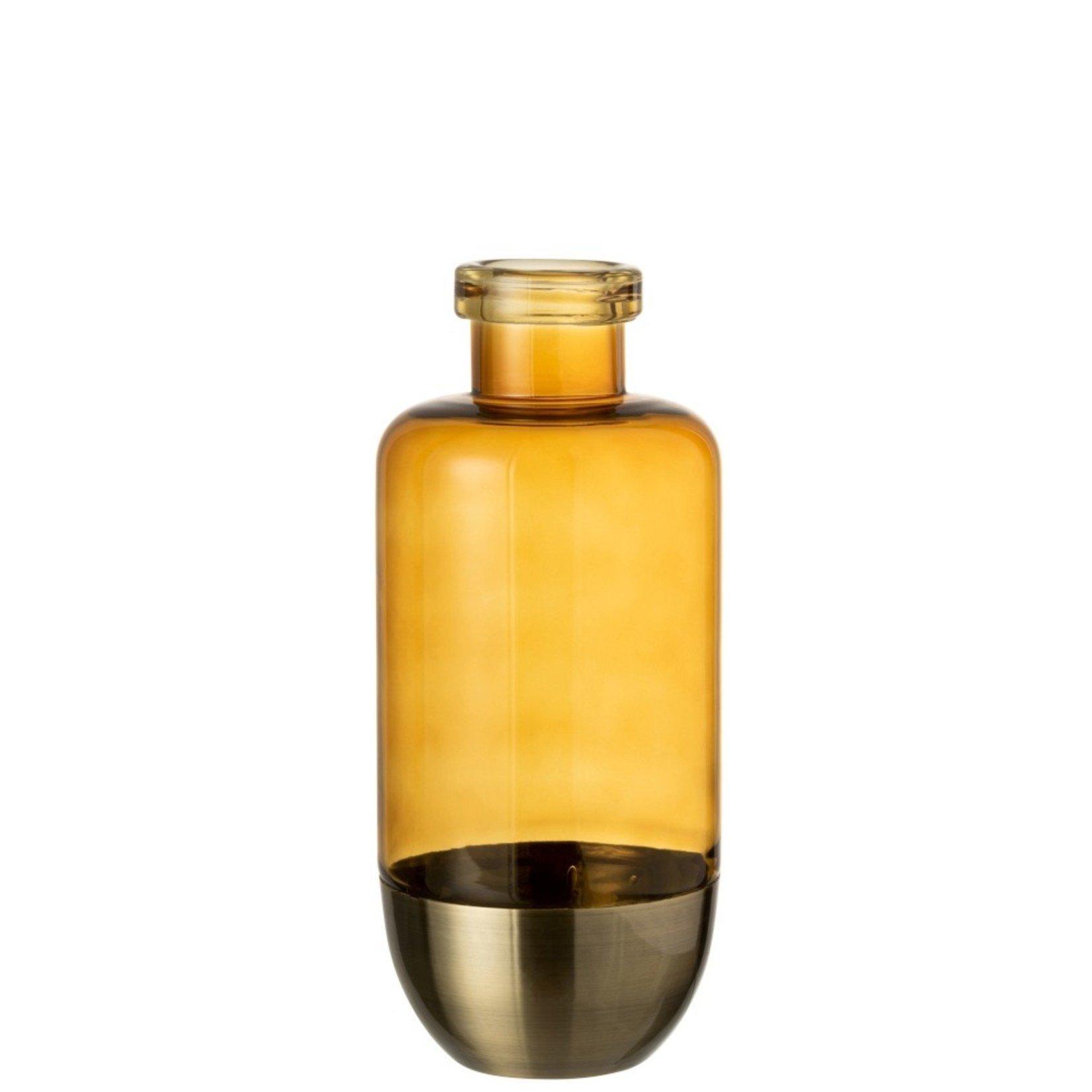 homedecoration Flessen Vaas Scheiding Glas Metaal Oker - Large