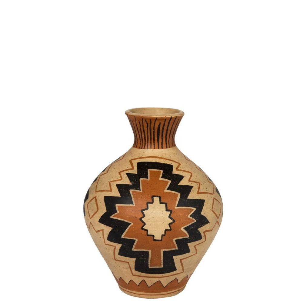 homedecoration Flessen Vaas Terracotta Ethnic Mix Kleuren - Large