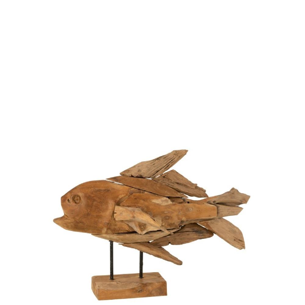 homedecoration Decoratie figuur Vis Drijfhout