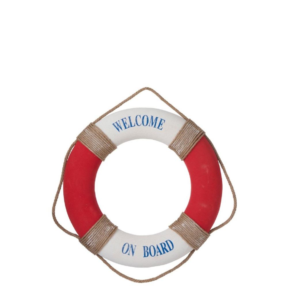 homedecoration Decoratie Reddingsboei Rood - Wit