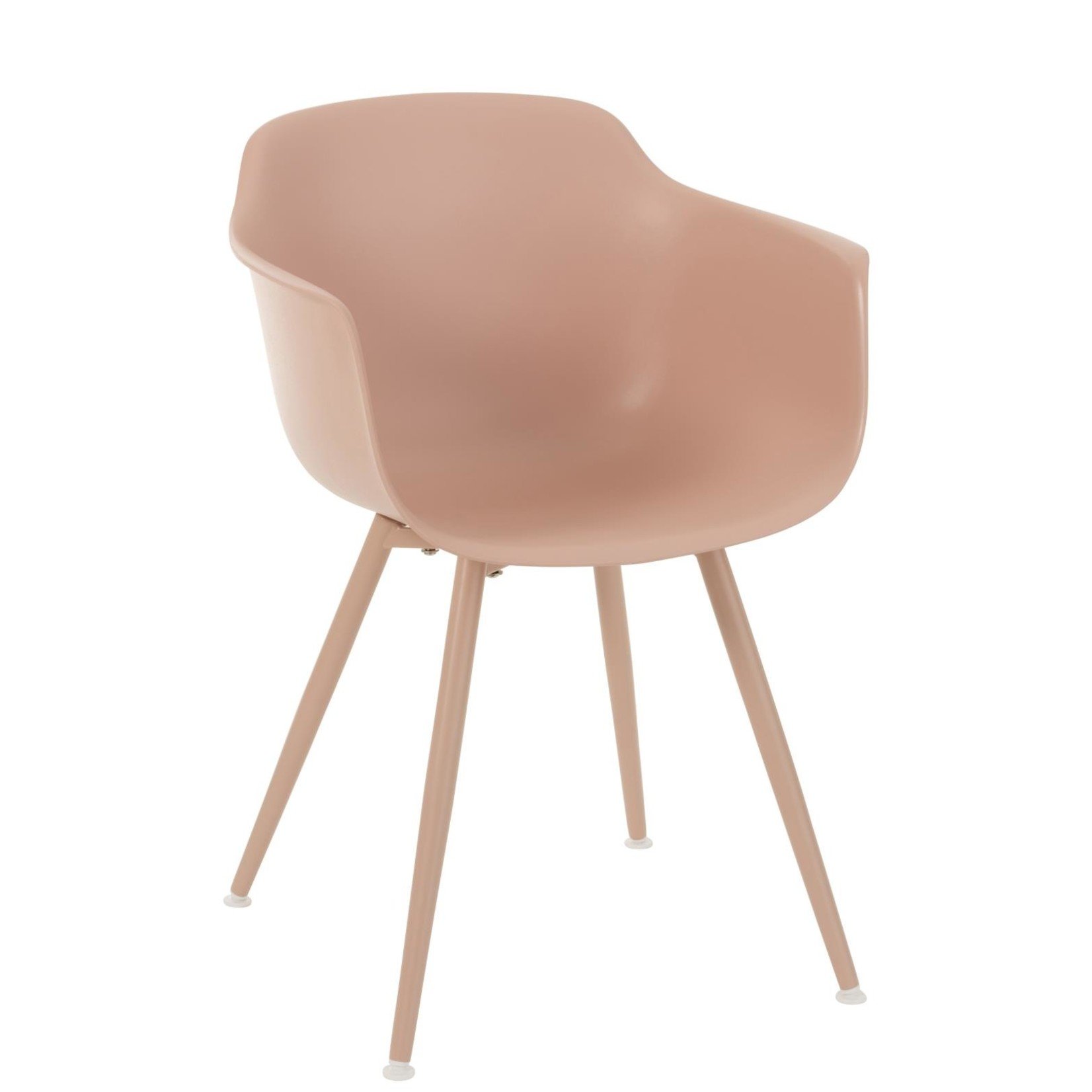 homedecoration Kuipstoel Houten Poten Pastel Roze - Bruin