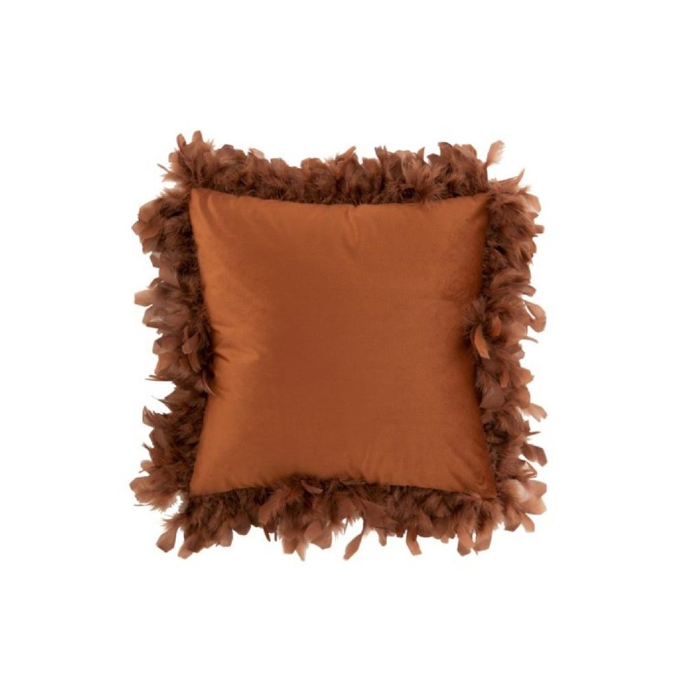 homedecoration Kussen Vierkant Fluffy Pluimen Polyester - Roest