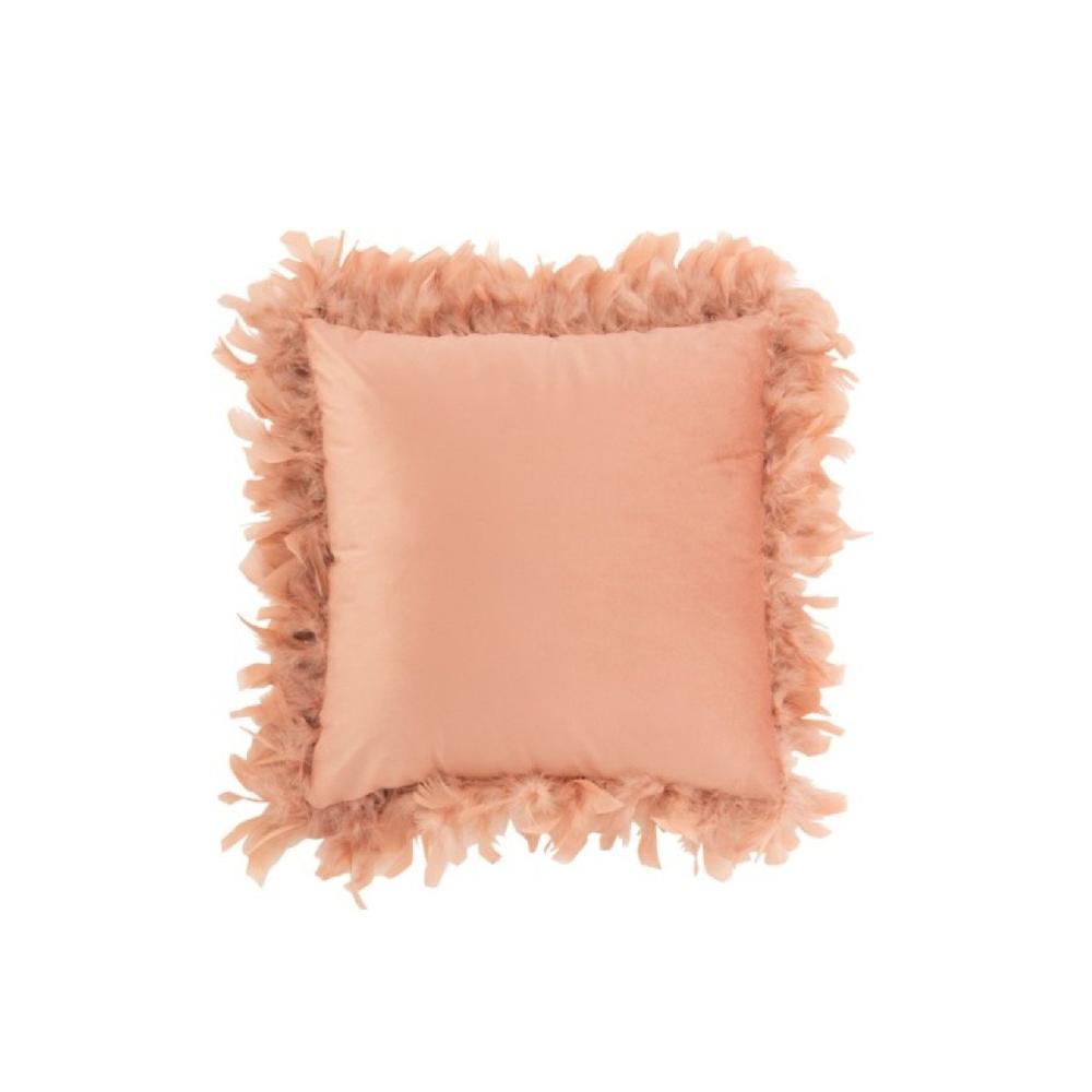 homedecoration Kussen Vierkant Fluffy Pluimen Polyester - Roze