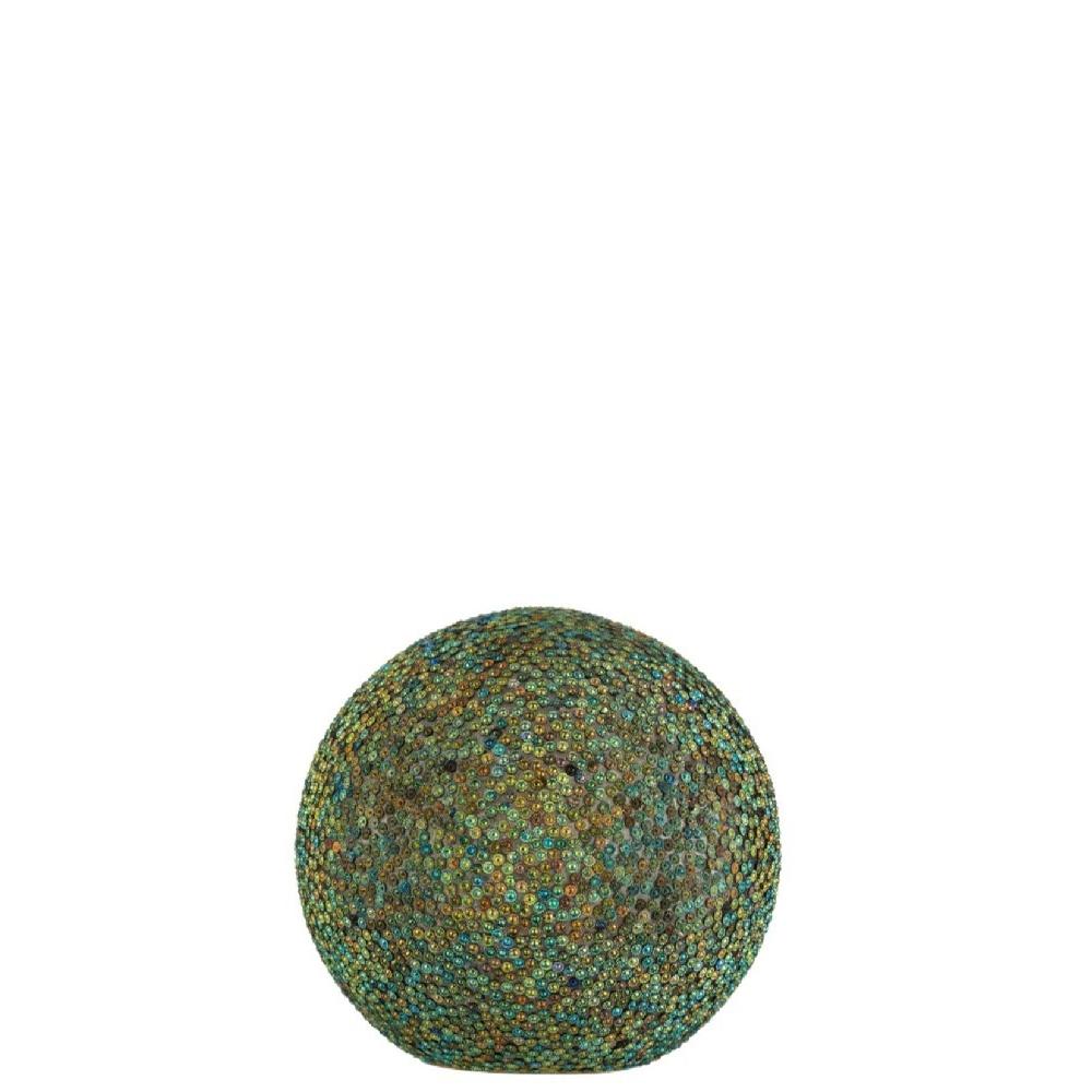 homedecoration Tafellamp Bol Parels Glas Led Blauw - Groen