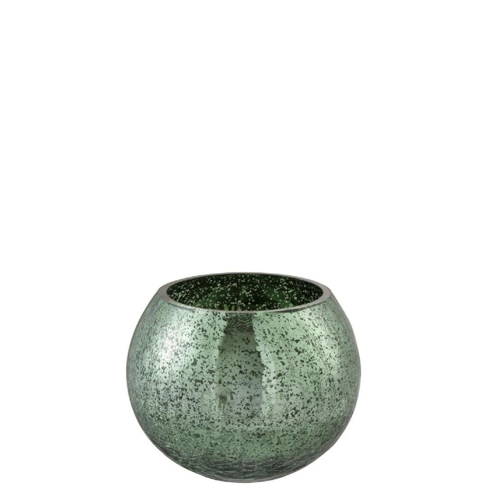 homedecoration Theelichthouder Bol Glas Groen - Medium