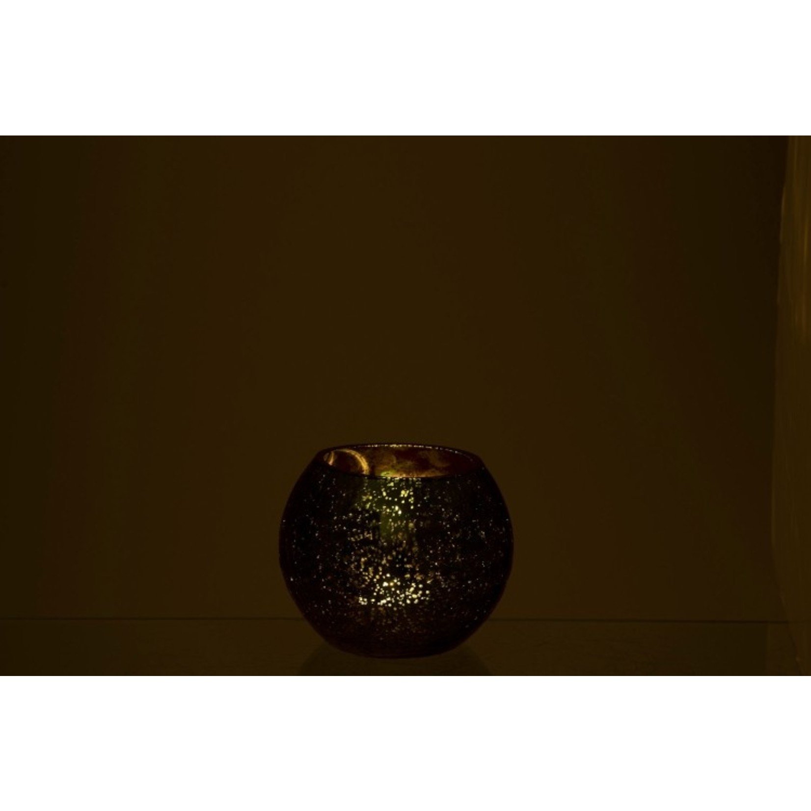 Homedecoration Theelichthouder Bol Glas Groen - Small