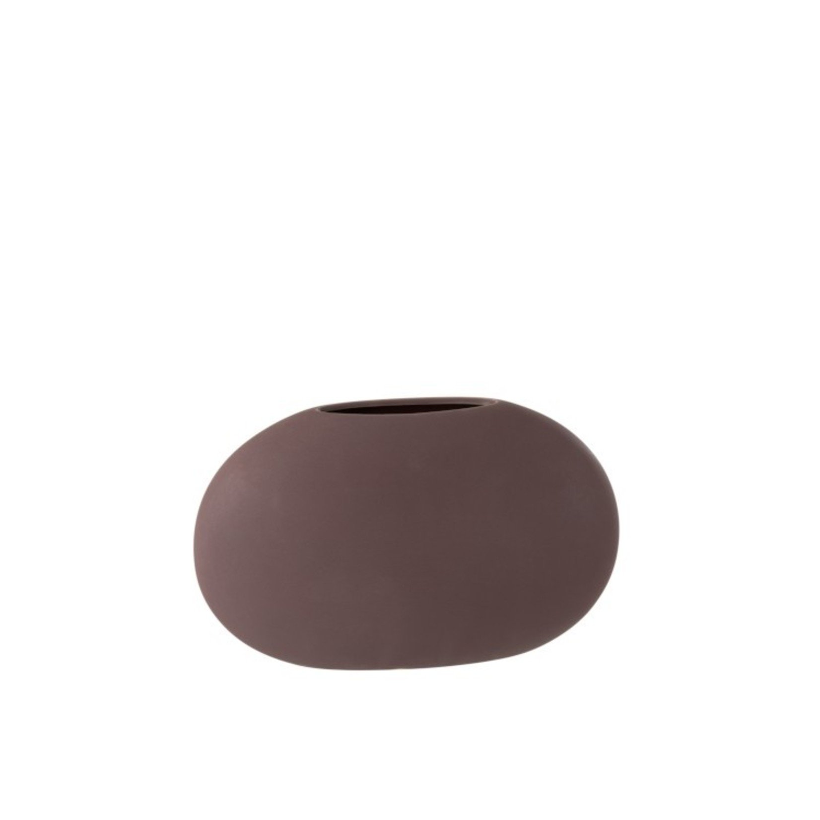 homedecoration Vaas Ovaal Plat Keramiek Pastel Mat Paars - Medium