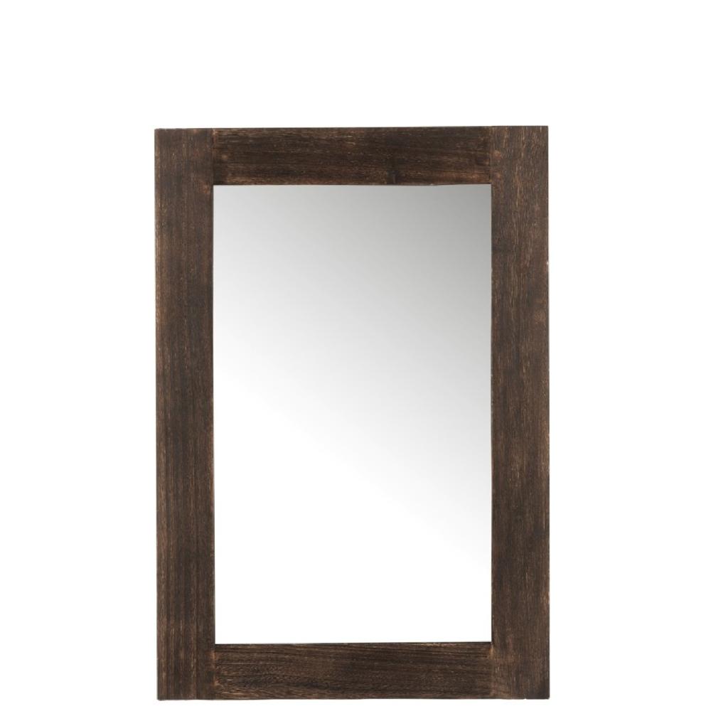 homedecoration Wandspiegel Rechthoekig Paulownia Naturel Hout - Donkerbruin