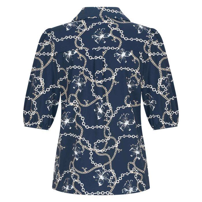 Hv Society Blouse HVSMaurea - Navy AOP