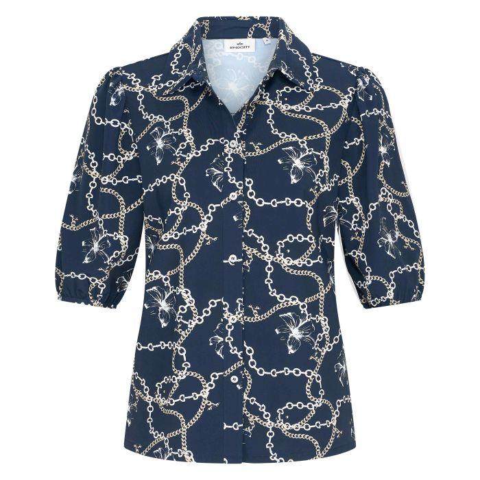 Hv Society Blouse HVSMaurea - Navy AOP