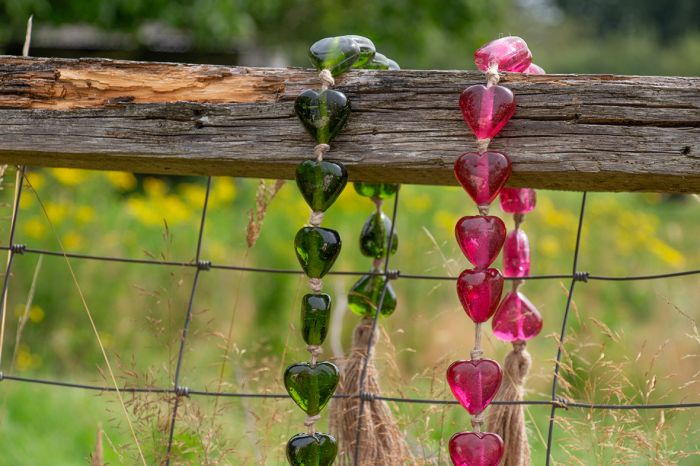 Imbarro Glass Heart Living Chain - Green