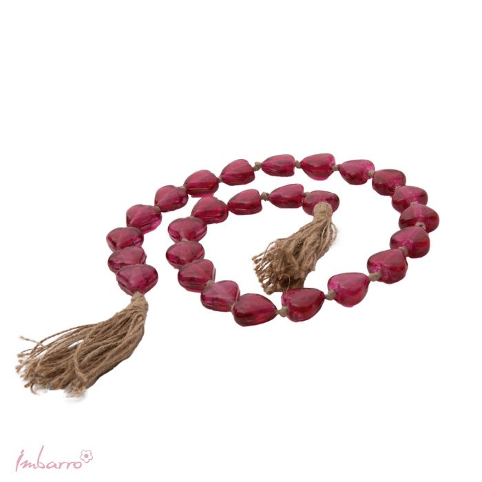 imbarro Glass Heart Living Chain - Pink