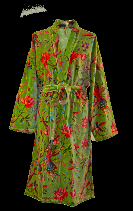 imbarro Kimono Soft Velvet Paradise Green