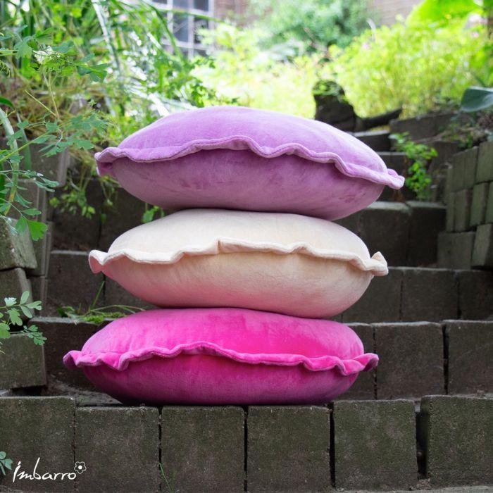 Imbarro Kussen Round Ruffle Fuchsia