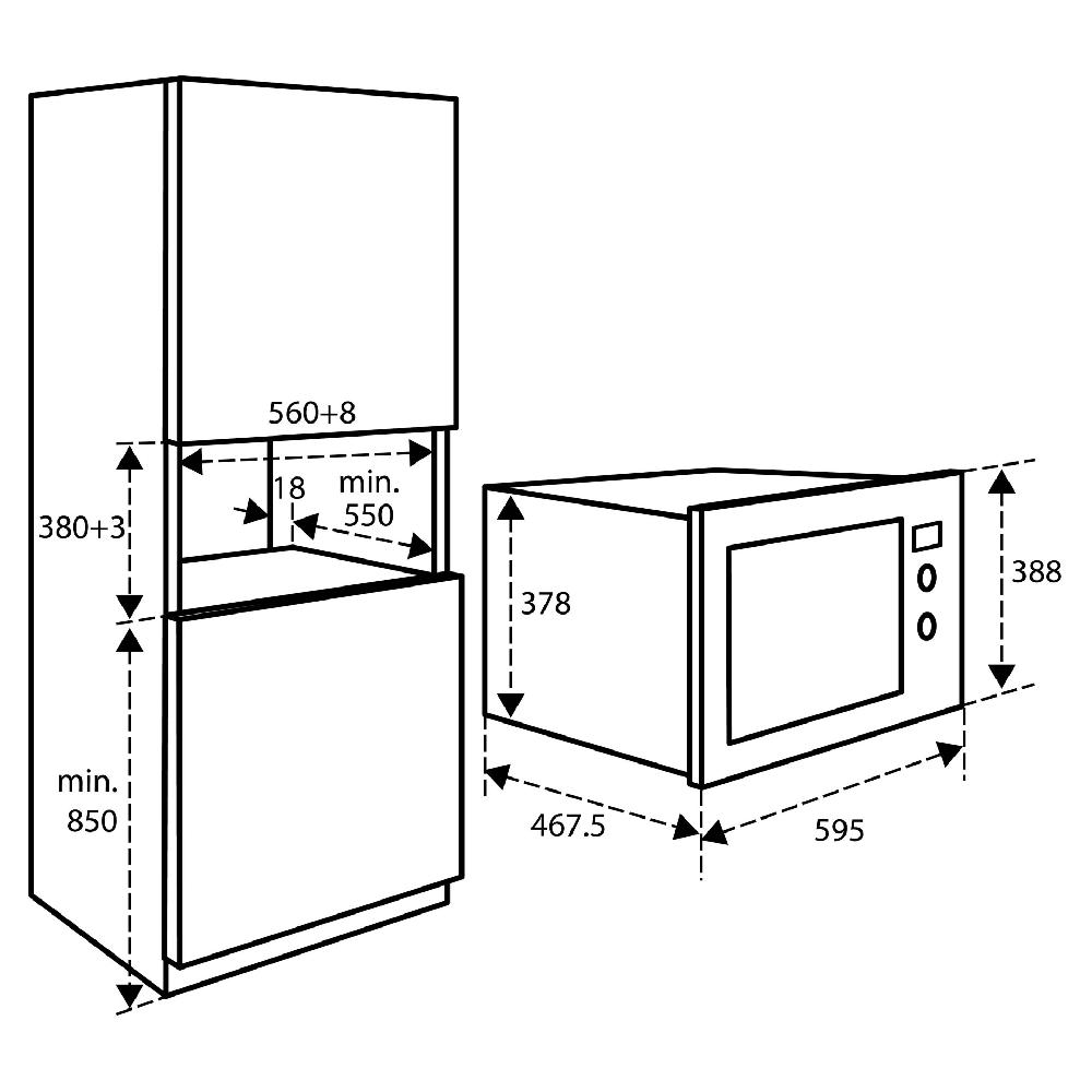 Inventum Combimagnetron - 32 L - Nis 38 Cm - RVS/Zwart
