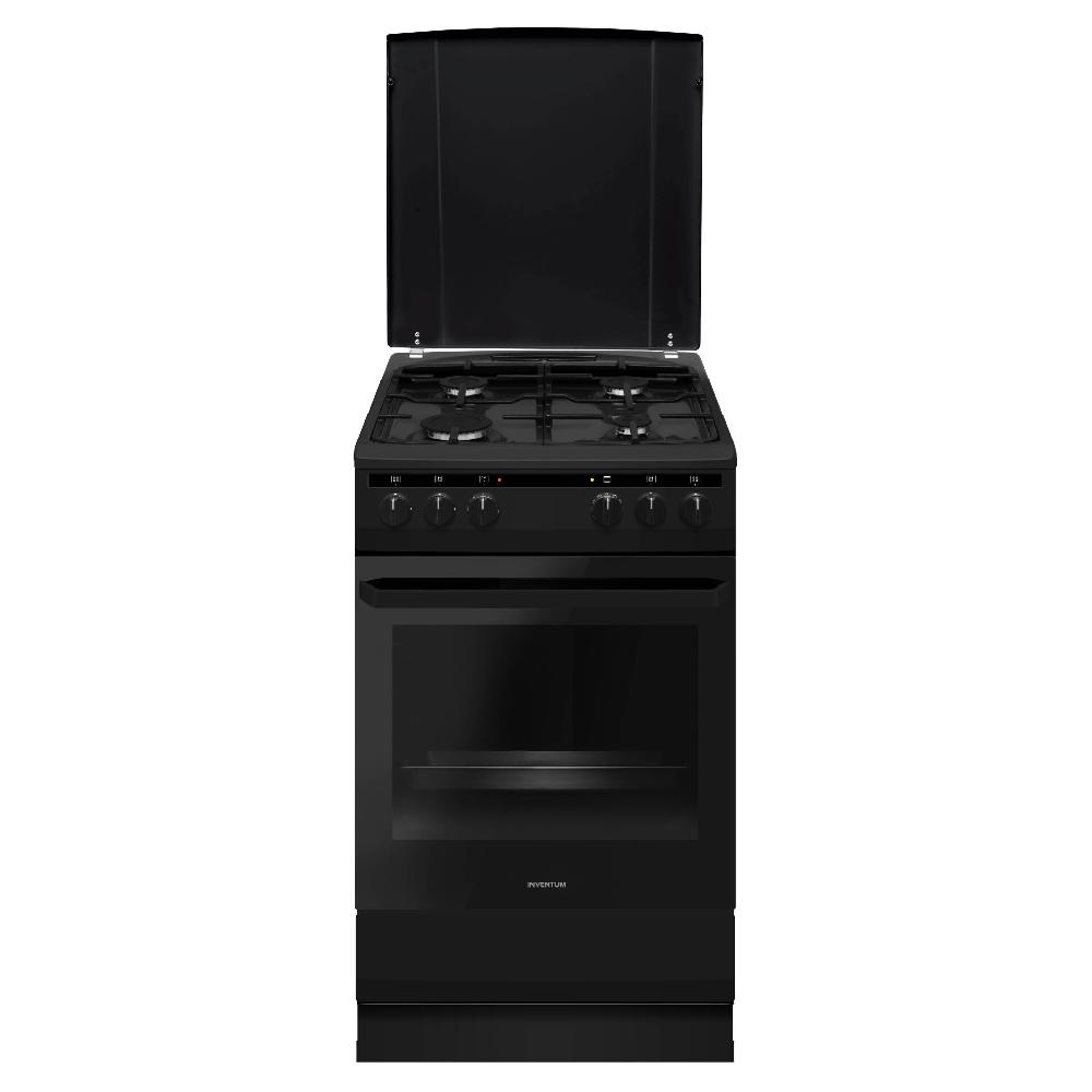 inventum Fornuis - Gas - 50 cm breed - Matzwart