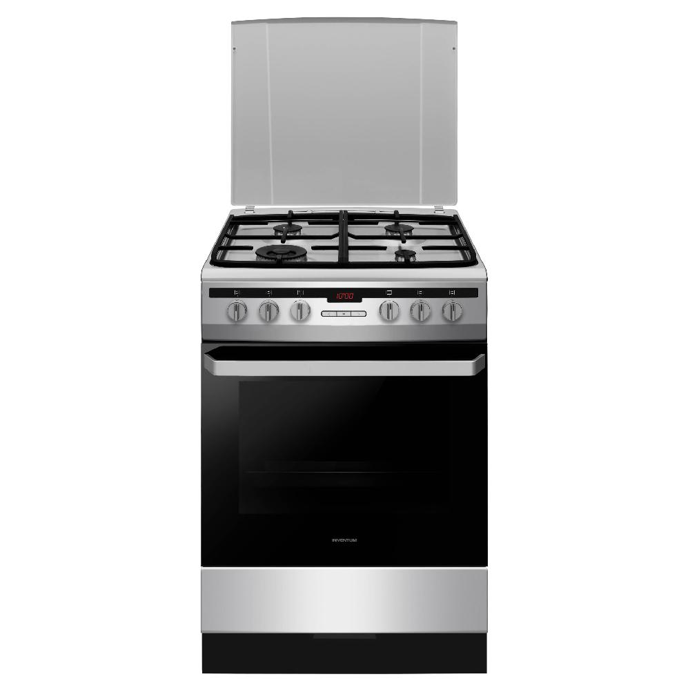 inventum Fornuis - Gas - 60 cm breed - RVS/Zwart