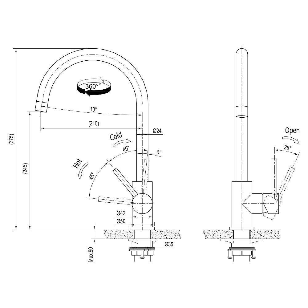 Inventum Mengkraan - C-uitloop - Zwart