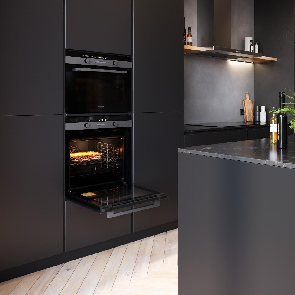 Inventum Oven - 70 L - Nis 60 Cm - Zwart/RVS