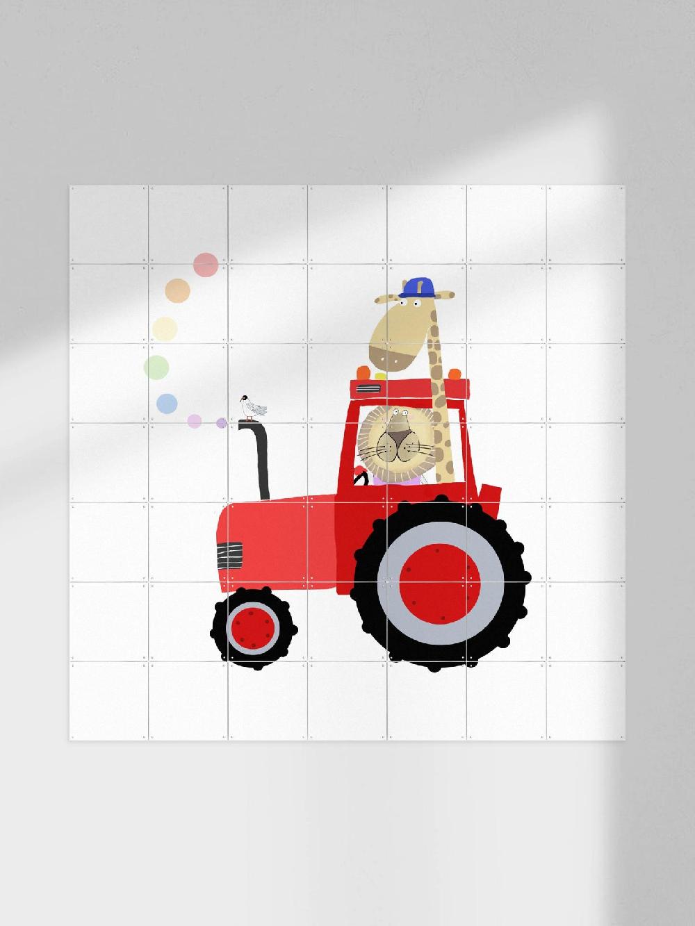 ixxi Carla Daly Giraffe and Lion in Red Tractor with Rainbow Spots vanaf € 11