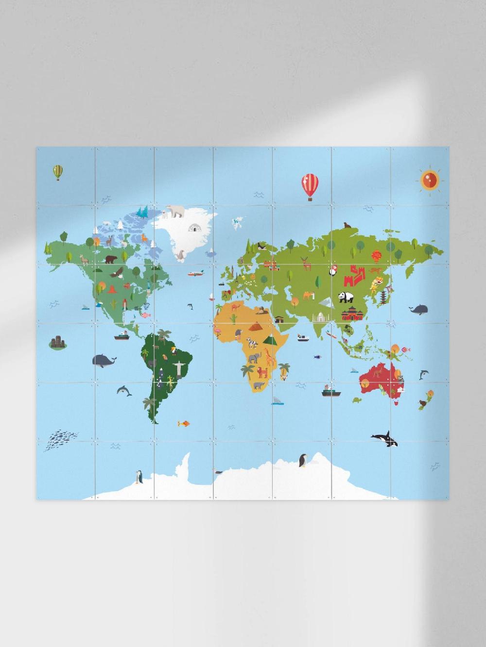 ixxi Kunst in Kaart World Map Kids vanaf € 11