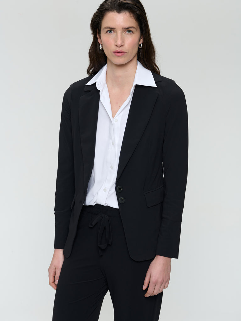 Jane Lushka Amsterdam Structure Tech Jersey Blazer Black