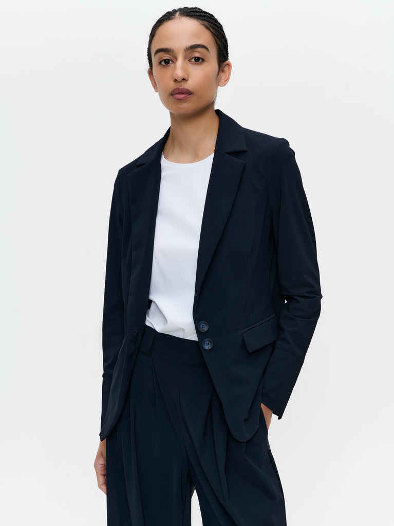 Jane Lushka Amsterdam Structure Tech Jersey Blazer Blue