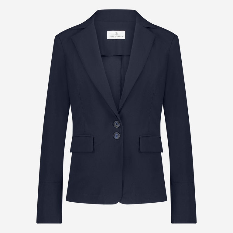 Jane Lushka Amsterdam Structure Tech Jersey Blazer Blue