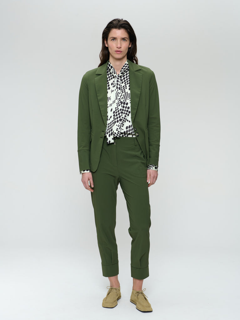 jane lushka Amsterdam structure tech jersey blazer Oliva green