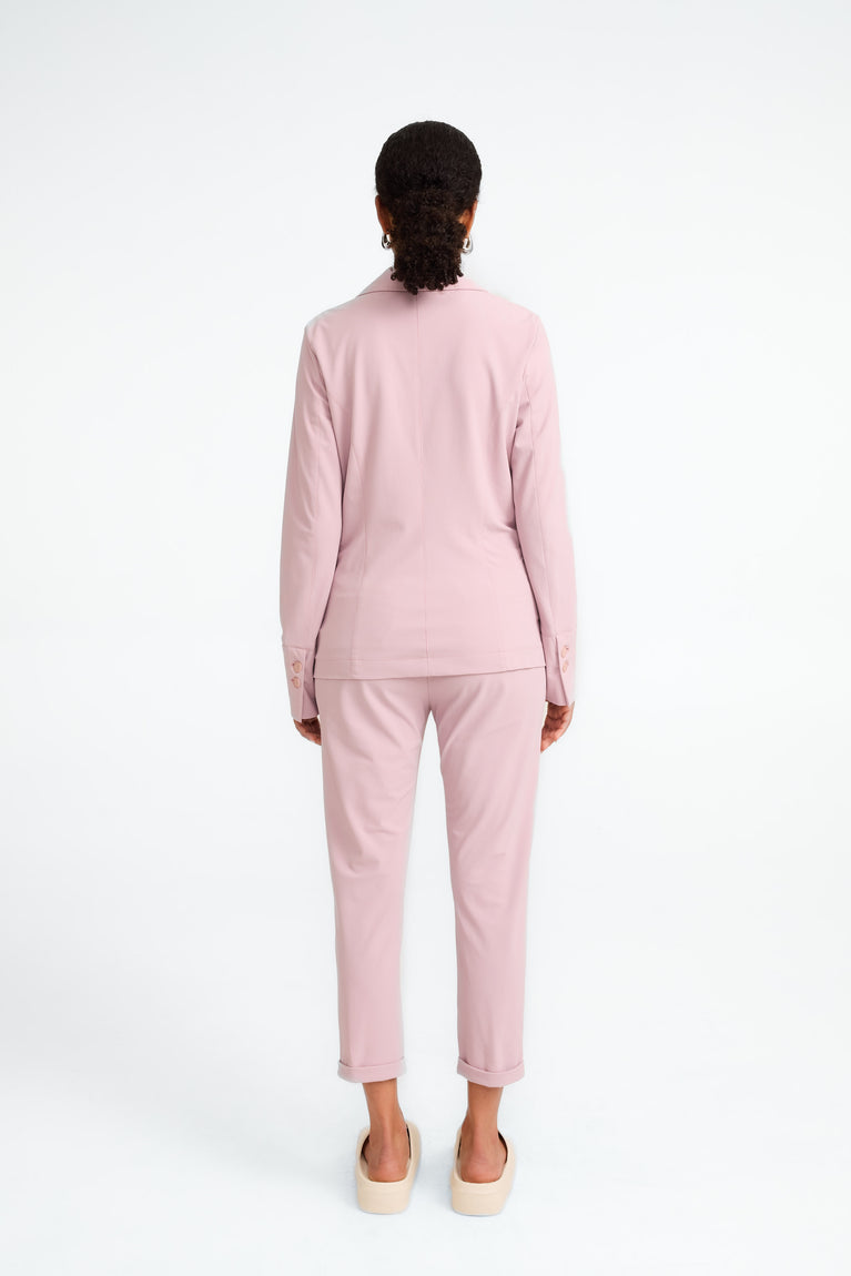 Jane Lushka Amsterdam Structure Tech Jersey Blazer Pudra