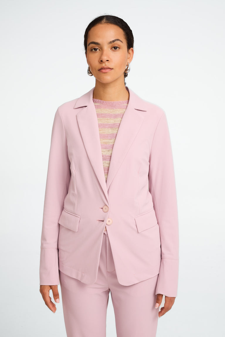 Jane Lushka Amsterdam Structure Tech Jersey Blazer Pudra