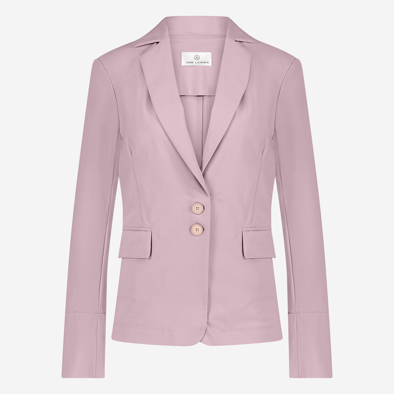Jane Lushka Amsterdam Structure Tech Jersey Blazer Pudra