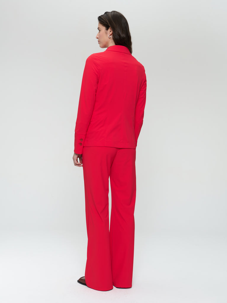 Jane Lushka Amsterdam Structure Tech Jersey Blazer Red